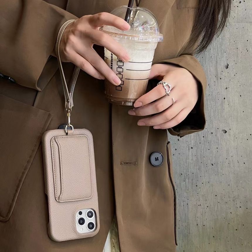 Phone Holder Leather Case Faux Card