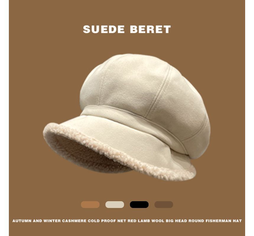 Shearling Faux Beret Trim