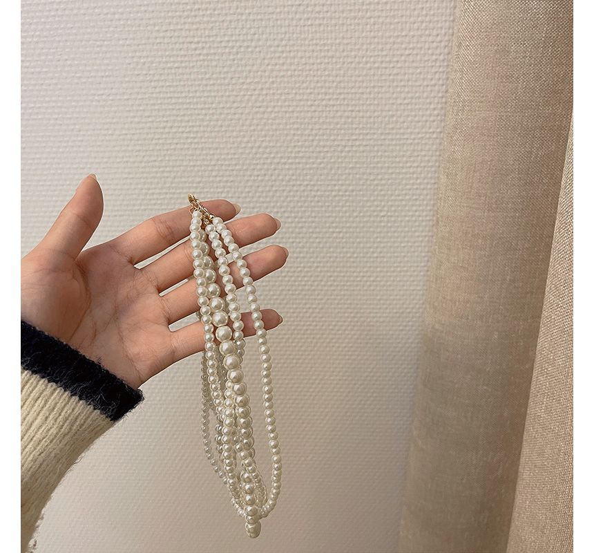 Pearl Choker Faux Layered