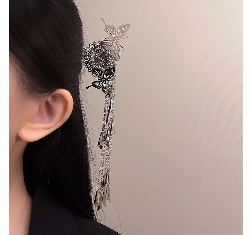 Alloy Fringed Stick Butterfly Hair