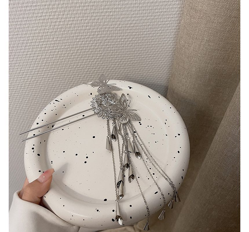 Alloy Fringed Stick Butterfly Hair