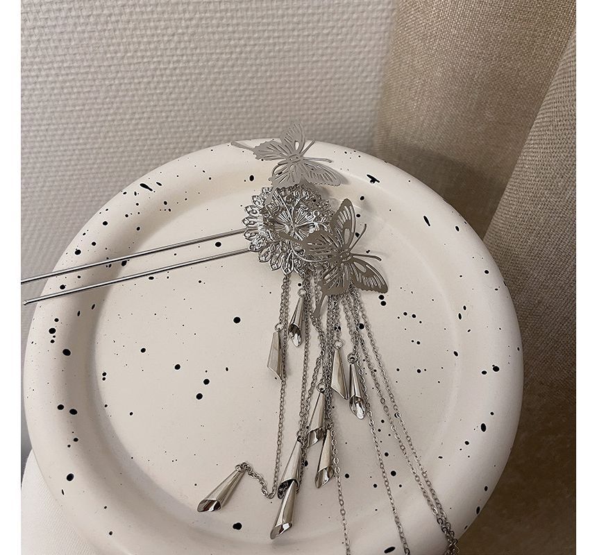 Alloy Fringed Stick Butterfly Hair