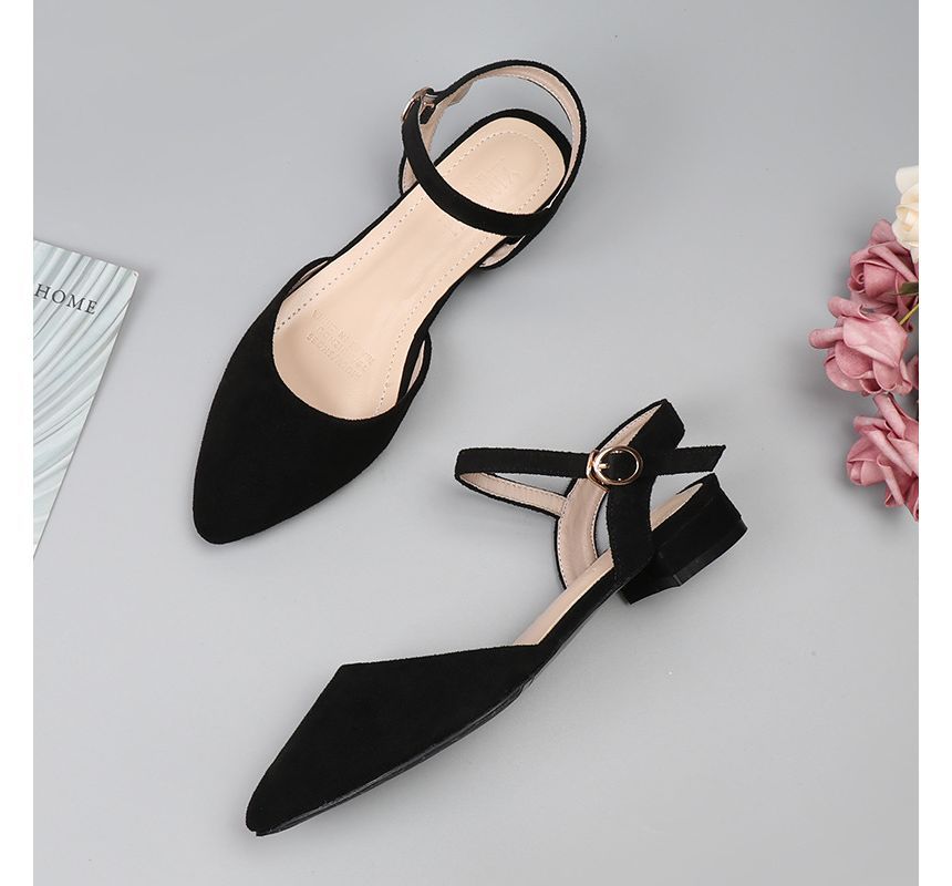 Ankle Pointy-Toe Heel Strap Chunky Sandals