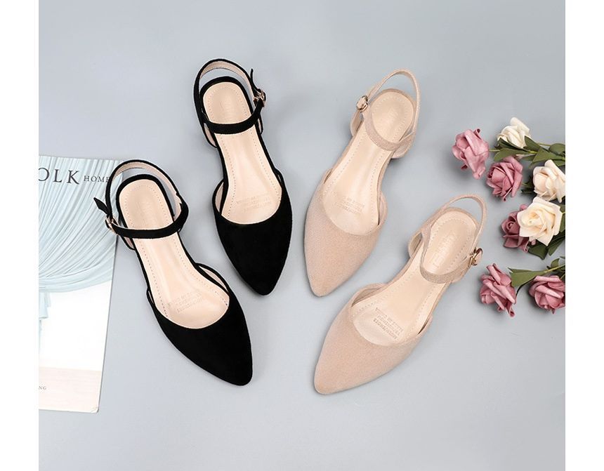 Ankle Pointy-Toe Heel Strap Chunky Sandals