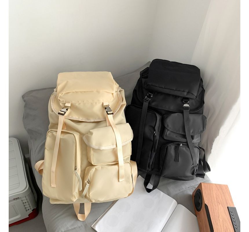 Nylon Plain Backpack Drawstring