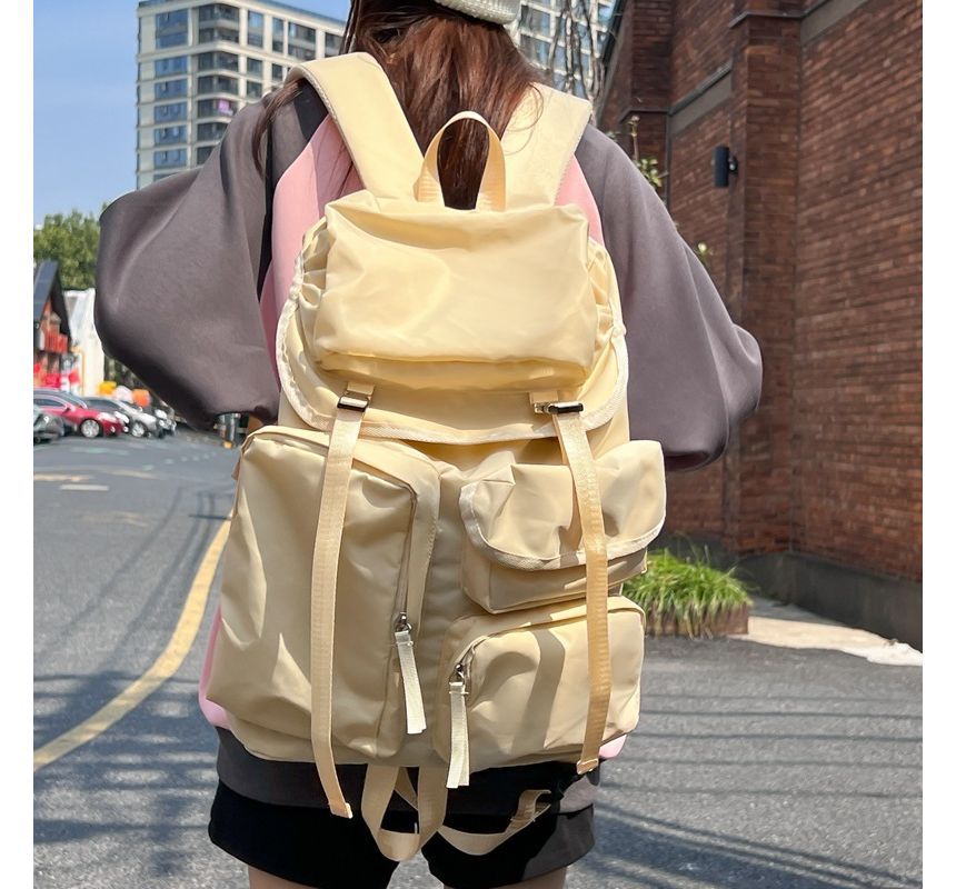 Nylon Plain Backpack Drawstring
