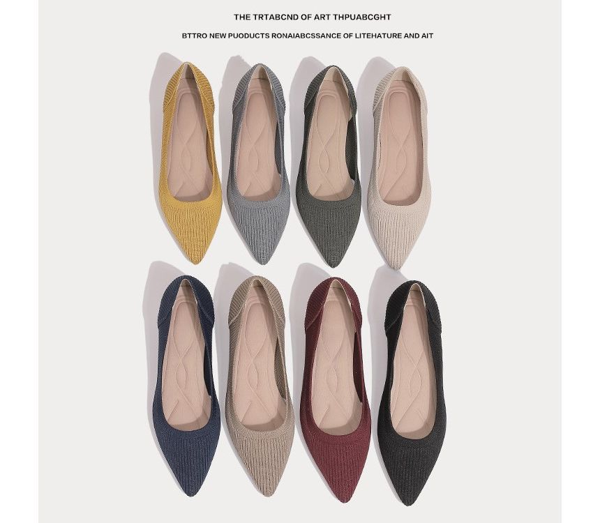 Pumps Knit Pointed Low-Heel