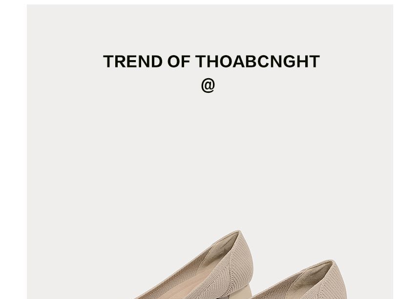 Pumps Knit Pointed Low-Heel