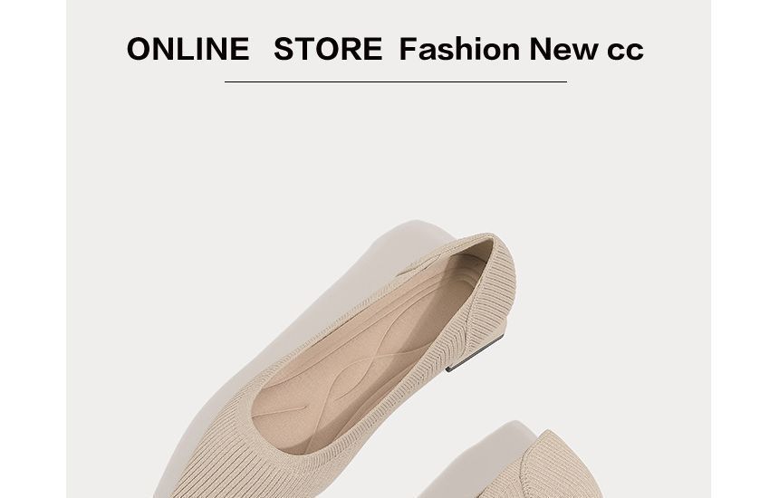 Pumps Knit Pointed Low-Heel