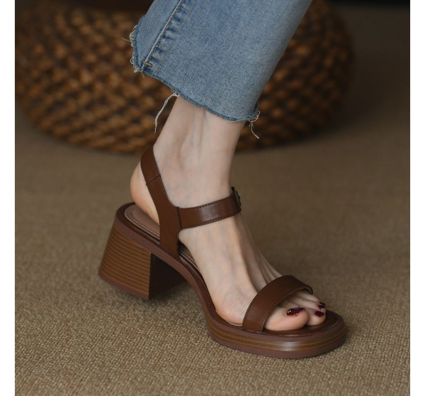 Buckled Block-Heel Sandals