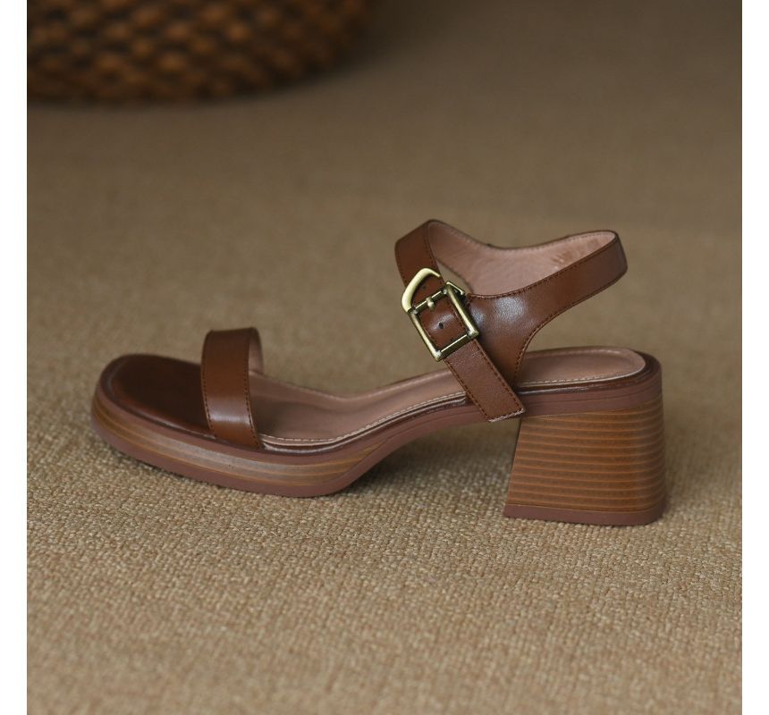 Buckled Block-Heel Sandals