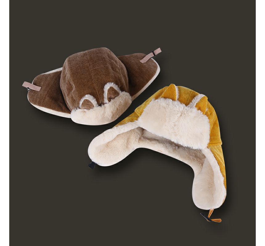 Chenille Trapper Ear Cat Hat