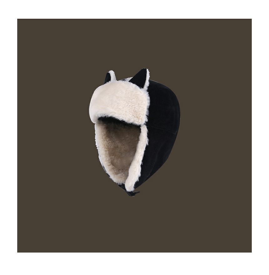 Chenille Trapper Ear Cat Hat
