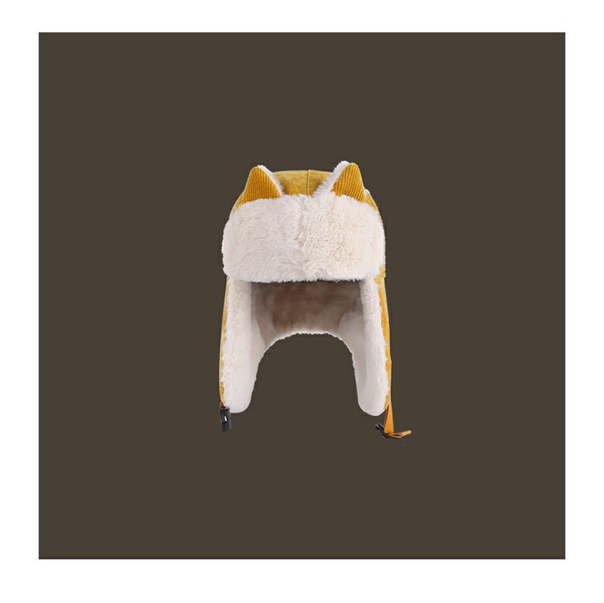 Chenille Trapper Ear Cat Hat