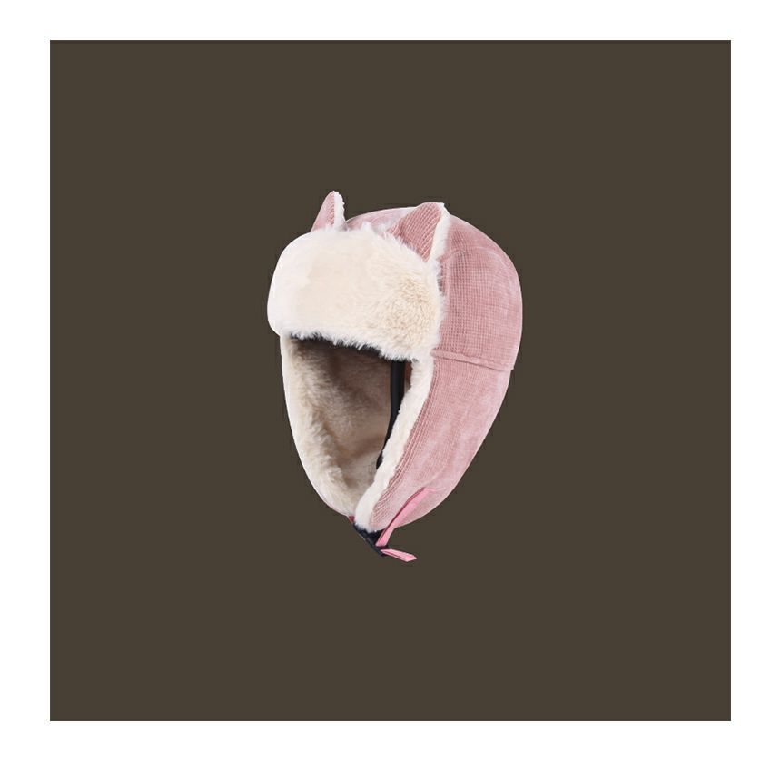 Chenille Trapper Ear Cat Hat