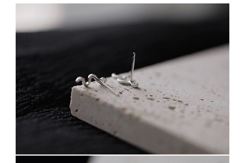 Silver Earring Snake Sterling