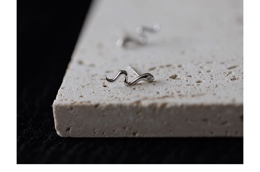 Silver Earring Snake Sterling