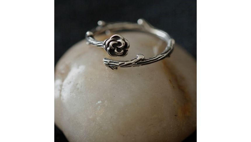 Rose Ring Open Sterling Silver