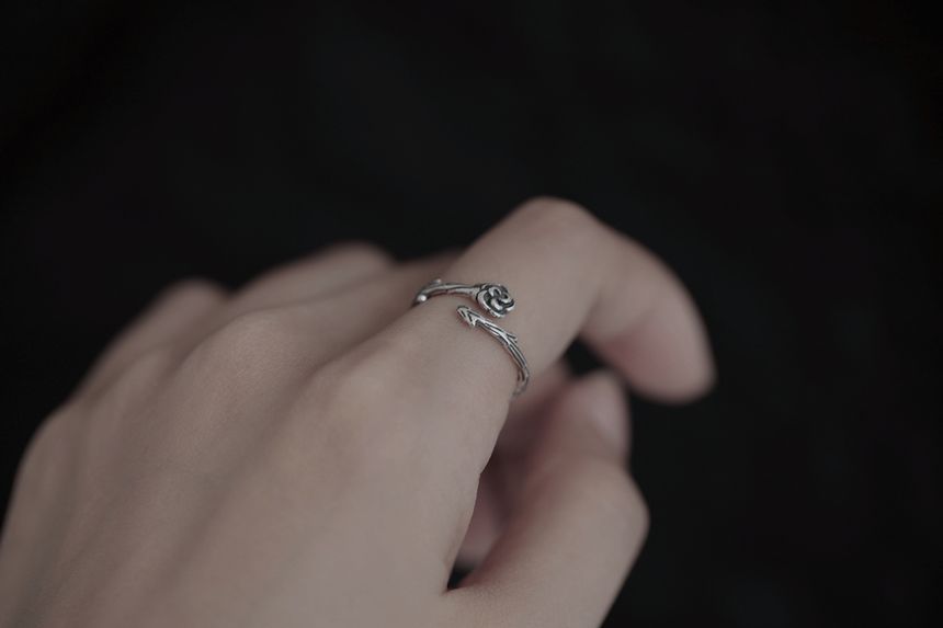 Rose Ring Open Sterling Silver