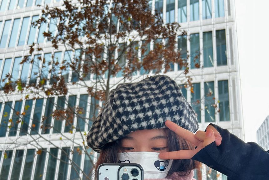 Beret Houndstooth Panel