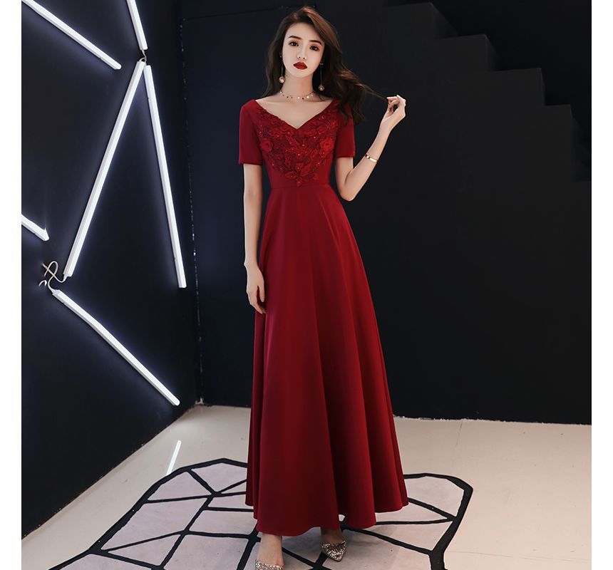 A-Line Gown Designs) Plain Evening (Various
