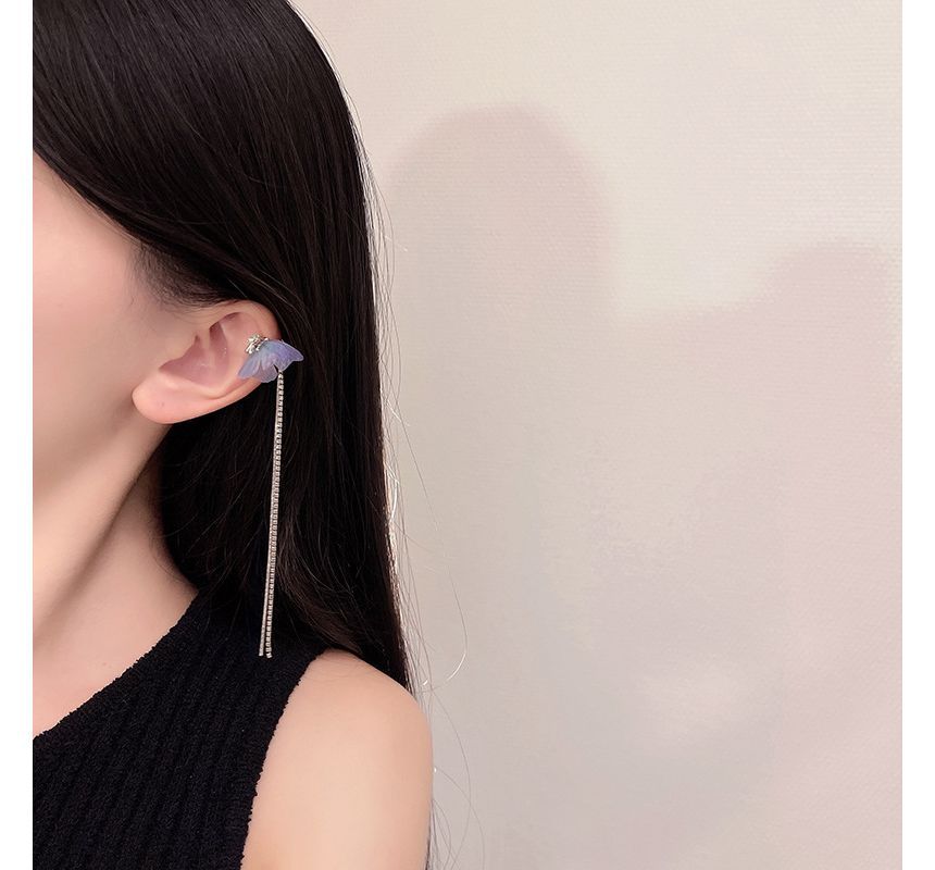 Earring Cuff Rhinestone Butterfly