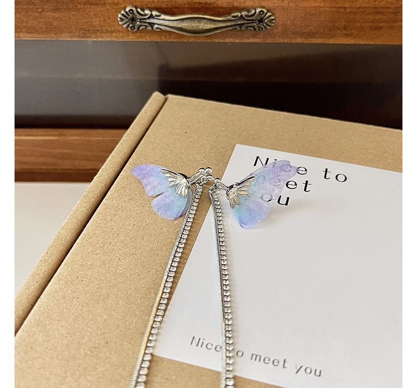 Earring Cuff Rhinestone Butterfly