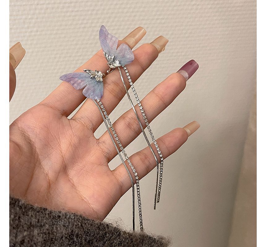 Earring Cuff Rhinestone Butterfly