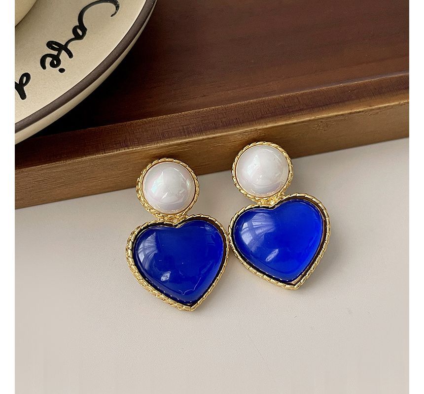 Drop Heart Two Earring Tone