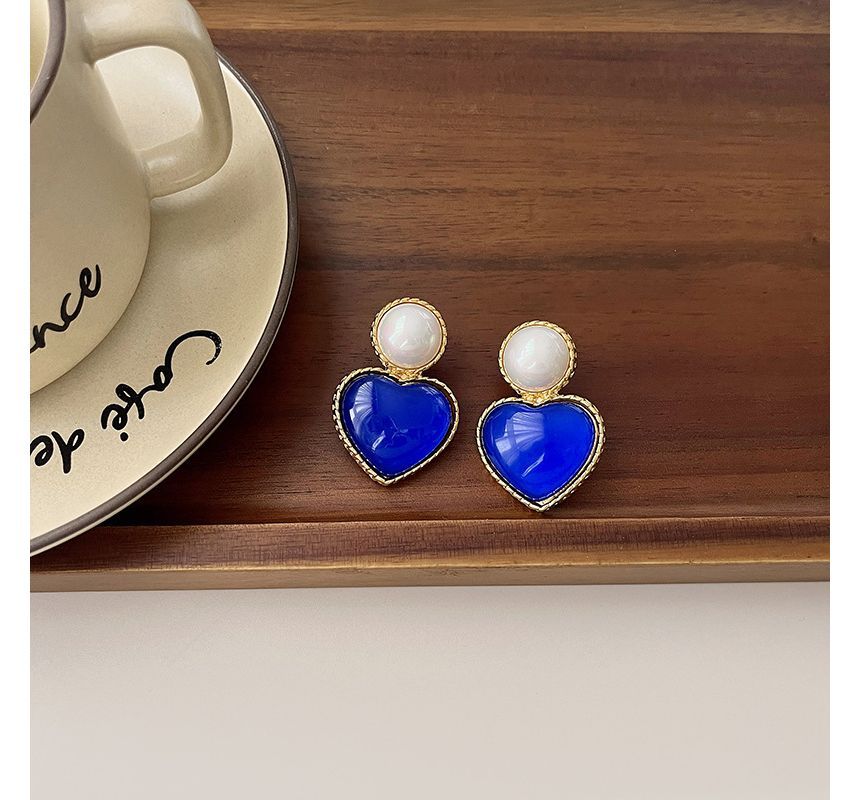 Drop Heart Two Earring Tone