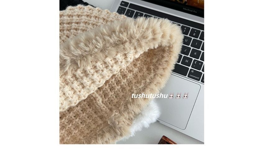 Fluffy Knit Trim Hat Cloche