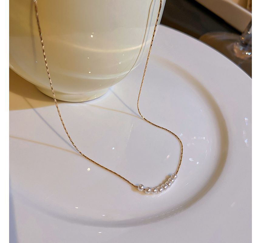 Alloy Faux Necklace Pearl