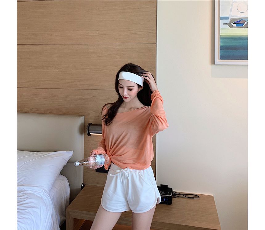 Waist Plain Shorts High