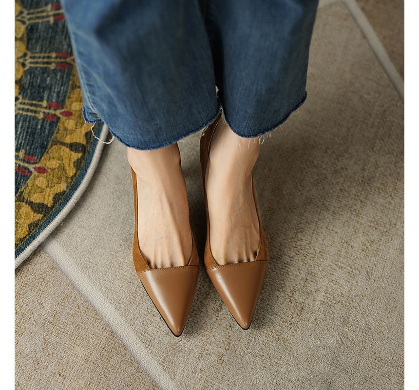 Pumps Heel Kitten Suede Faux Pointed