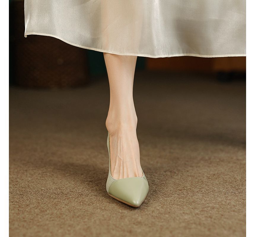 Pumps Heel Kitten Suede Faux Pointed