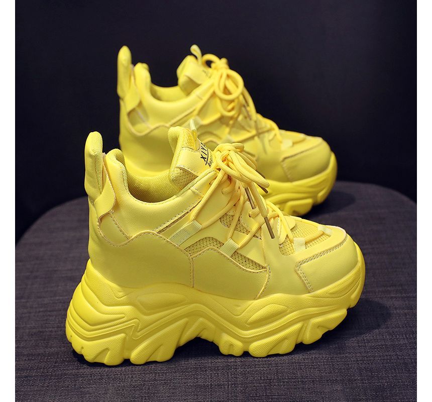 Lace Hidden Up Sneakers Wedge Platform