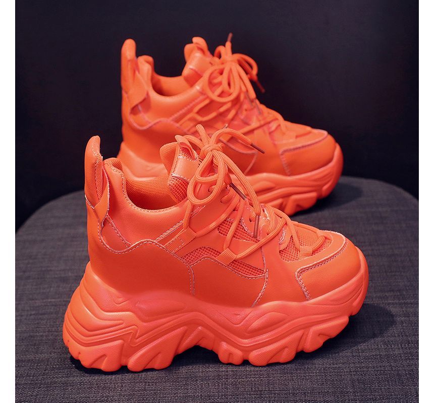 Lace Hidden Up Sneakers Wedge Platform