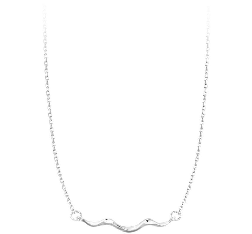 Choker Silver Pendant Wavy Sterling