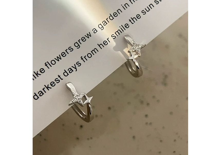 Star Hoop Silver Sterling Earring
