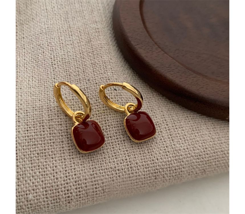 Earring Sterling Silver Dangle Square