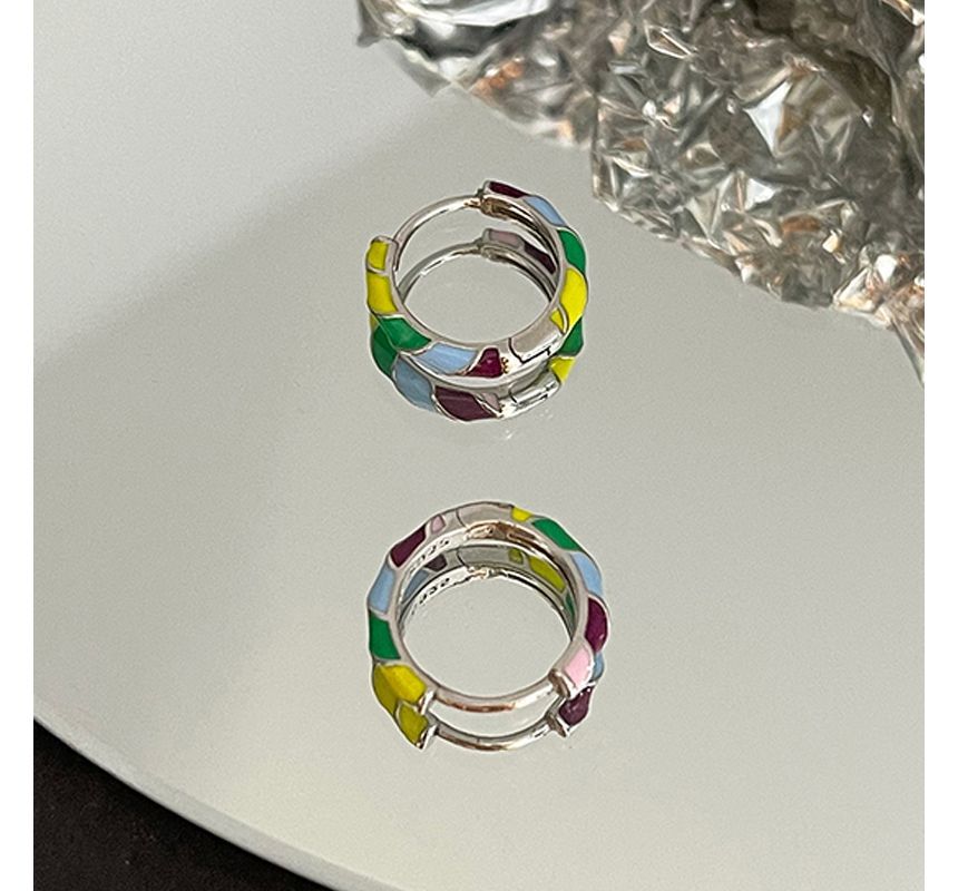Glaze Hoop Silver Sterling Earring