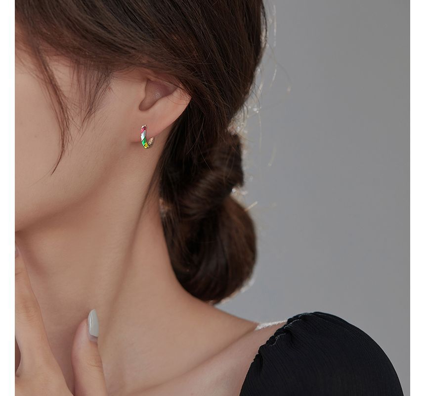 Glaze Hoop Silver Sterling Earring