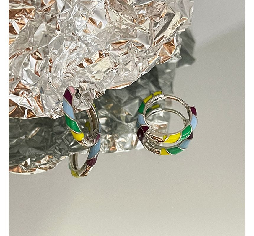 Glaze Hoop Silver Sterling Earring