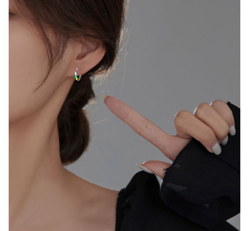 Glaze Hoop Silver Sterling Earring