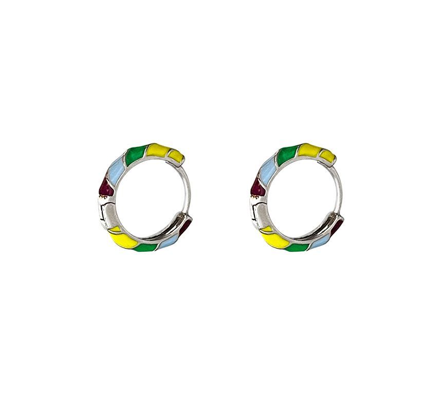 Glaze Hoop Silver Sterling Earring