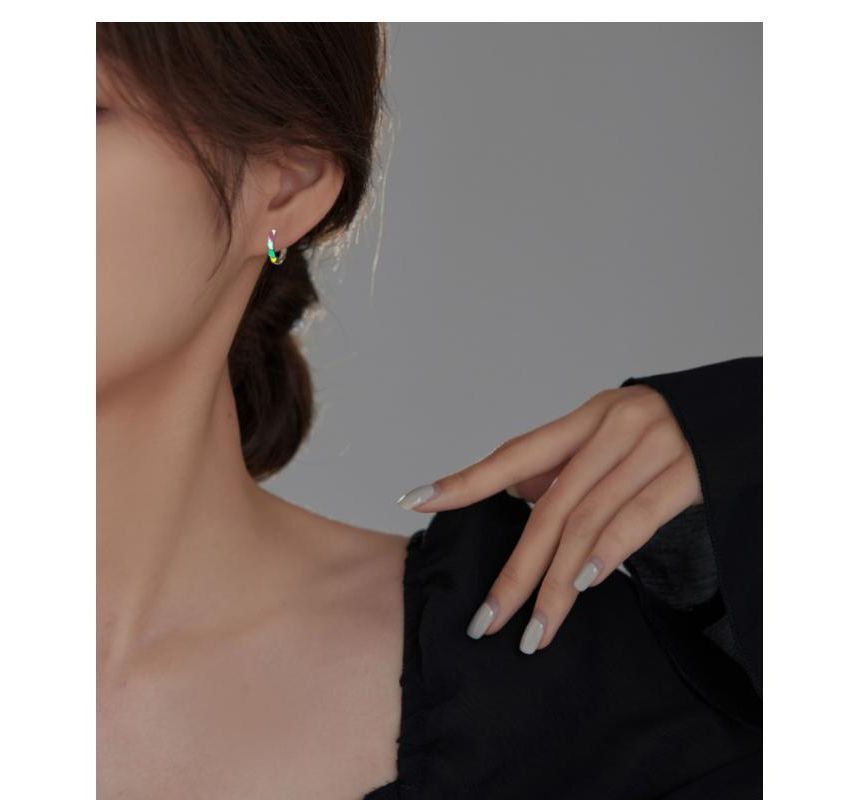 Glaze Hoop Silver Sterling Earring