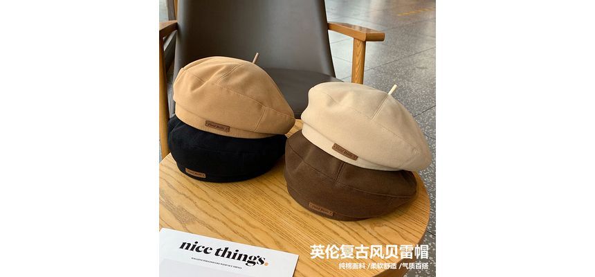 Lettering Beret Hat Applique