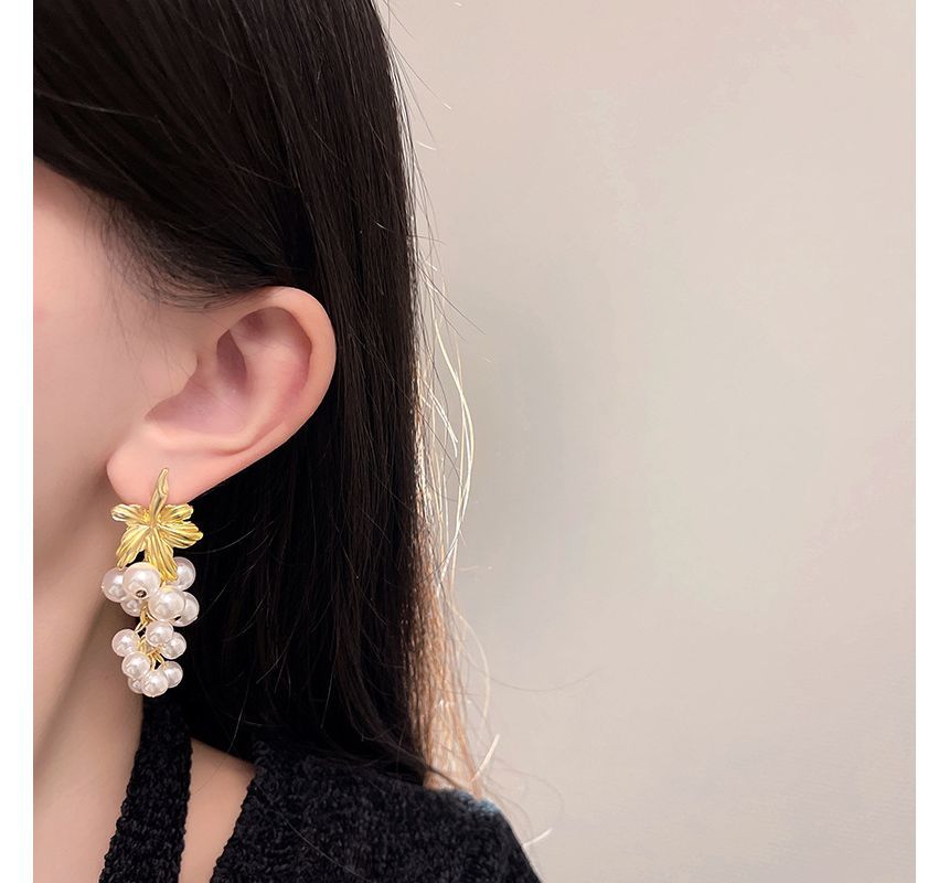 Faux Drop Earring Grape Pearl