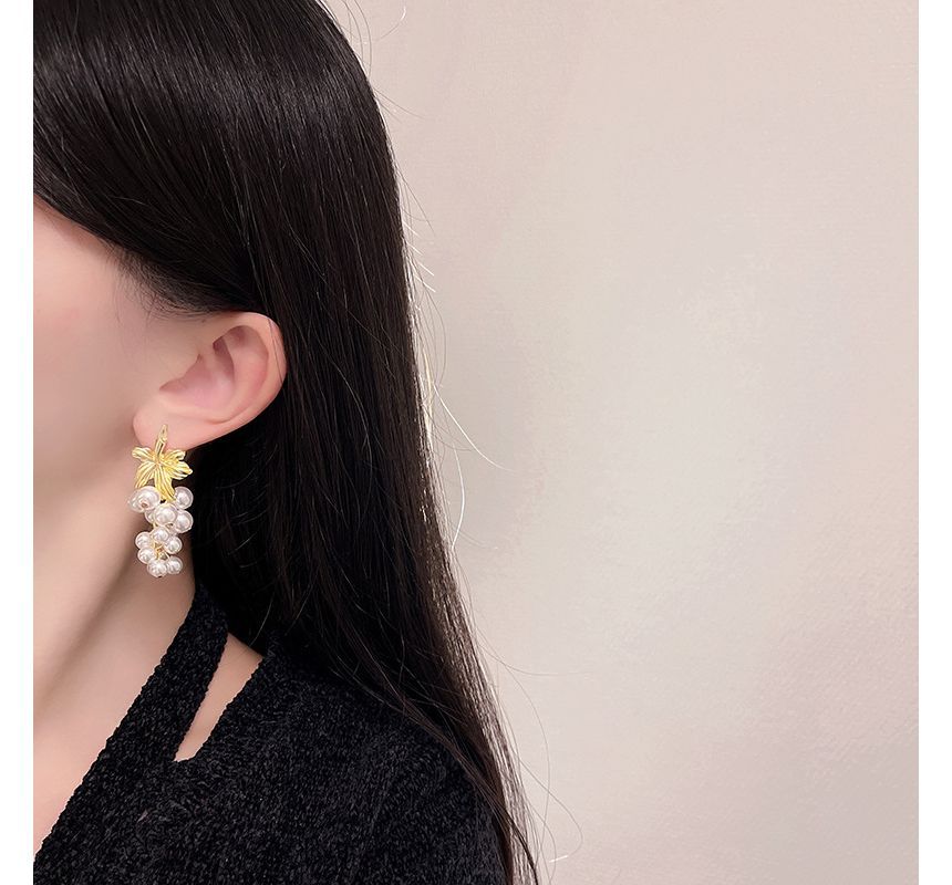 Faux Drop Earring Grape Pearl