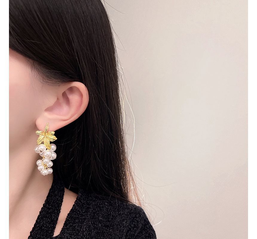 Faux Drop Earring Grape Pearl